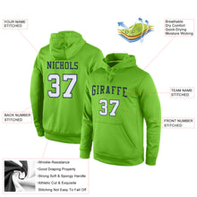 Load image into Gallery viewer, Custom Stitched Neon Green White-Navy Sports Pullover Sweatshirt Hoodie
