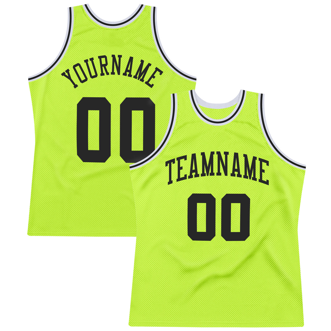 Custom Royal Neon Green-White Round Neck Sublimation Basketball Suit Jersey  Discount