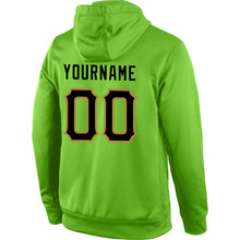 Load image into Gallery viewer, Custom Stitched Neon Green Black-Old Gold Sports Pullover Sweatshirt Hoodie
