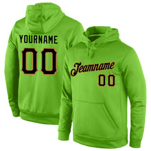 Load image into Gallery viewer, Custom Stitched Neon Green Black-Old Gold Sports Pullover Sweatshirt Hoodie
