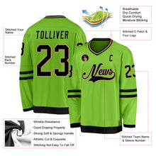 Load image into Gallery viewer, Custom Neon Green Black-Old Gold Hockey Jersey
