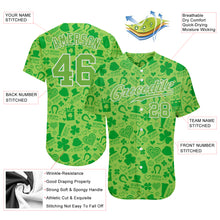 Load image into Gallery viewer, Custom Neon Green Neon Green-White 3D Pattern Design Authentic St. Patrick&#39;s Day Baseball Jersey
