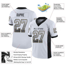Load image into Gallery viewer, Custom White Black-Vegas Gold Mesh Drift Fashion Football Jersey
