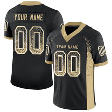 Load image into Gallery viewer, Custom Black Vegas Gold-White Mesh Drift Fashion Football Jersey
