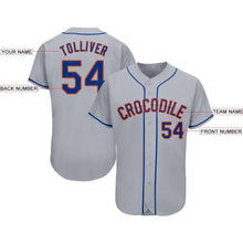 Load image into Gallery viewer, Custom Gray Royal-Orange Baseball Jersey
