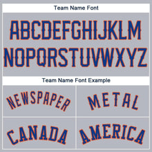 Load image into Gallery viewer, Custom Gray Royal-Orange Baseball Jersey
