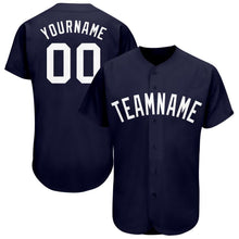 Load image into Gallery viewer, Custom Navy White Baseball Jersey
