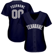 Load image into Gallery viewer, Custom Navy Gray-White Baseball Jersey

