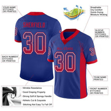 Load image into Gallery viewer, Custom Royal Scarlet-White Mesh Drift Fashion Football Jersey
