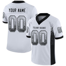 Load image into Gallery viewer, Custom White Black-Silver Mesh Drift Fashion Football Jersey
