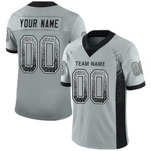 Load image into Gallery viewer, Custom Silver Black-White Mesh Drift Fashion Football Jersey

