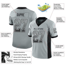 Load image into Gallery viewer, Custom Silver Black-White Mesh Drift Fashion Football Jersey
