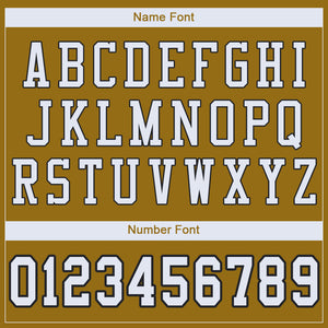 Custom Old Gold White-Black Mesh Authentic Football Jersey