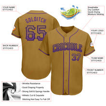 Load image into Gallery viewer, Custom Old Gold Purple-Black Authentic Drift Fashion Baseball Jersey
