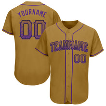 Load image into Gallery viewer, Custom Old Gold Purple-Black Authentic Drift Fashion Baseball Jersey
