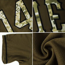 Load image into Gallery viewer, Custom Olive Camo-Black Authentic Salute To Service Baseball Jersey
