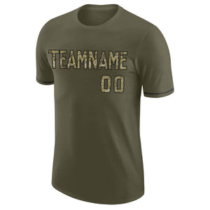 Custom Olive Camo-Black Performance Salute To Service T-Shirt