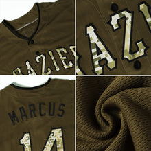 Load image into Gallery viewer, Custom Olive Camo-Black Authentic Salute To Service Baseball Jersey
