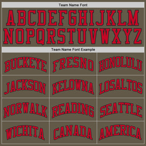 Custom Olive Red-Black Authentic Throwback Salute To Service Basketball Jersey