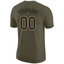 Load image into Gallery viewer, Custom Olive Black-Old Gold Performance Salute To Service T-Shirt
