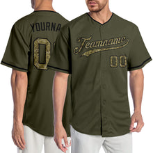 Load image into Gallery viewer, Custom Olive Camo-Black Authentic Salute To Service Baseball Jersey
