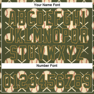 Custom Olive Olive-Old Gold 3D Pattern Design Authentic Salute To Service Baseball Jersey