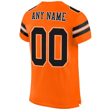 Load image into Gallery viewer, Custom Orange Black-White Mesh Authentic Football Jersey
