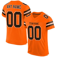 Load image into Gallery viewer, Custom Orange Brown-White Mesh Authentic Football Jersey
