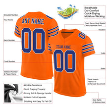 Load image into Gallery viewer, Custom Orange Royal-White Mesh Authentic Football Jersey
