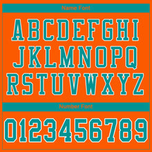 Load image into Gallery viewer, Custom Orange Aqua-White Mesh Authentic Football Jersey
