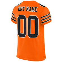 Load image into Gallery viewer, Custom Orange Black-White Mesh Authentic Football Jersey
