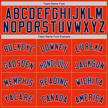 Load image into Gallery viewer, Custom Orange Navy-White Authentic Baseball Jersey
