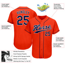 Load image into Gallery viewer, Custom Orange Navy-White Authentic Baseball Jersey
