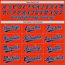 Load image into Gallery viewer, Custom Orange Navy-White Authentic Baseball Jersey
