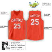 Load image into Gallery viewer, Custom Orange White V-Neck Basketball Jersey

