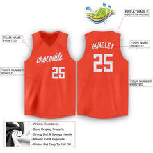 Load image into Gallery viewer, Custom Orange White V-Neck Basketball Jersey
