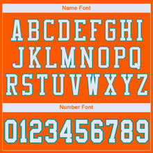 Load image into Gallery viewer, Custom Orange White-Aqua Mesh Authentic Football Jersey
