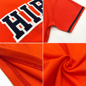 Custom Orange Black-White Authentic Throwback Rib-Knit Baseball Jersey Shirt