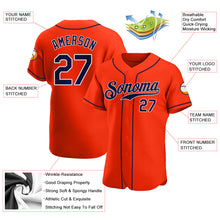 Load image into Gallery viewer, Custom Orange Navy-White Authentic Baseball Jersey
