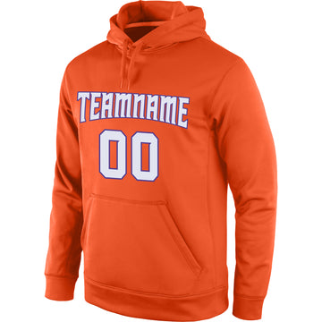 Custom Stitched Orange White-Purple Sports Pullover Sweatshirt Hoodie