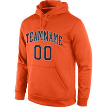 Load image into Gallery viewer, Custom Stitched Orange Navy-Gray Sports Pullover Sweatshirt Hoodie
