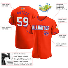 Load image into Gallery viewer, Custom Orange White-Purple Authentic American Flag Fashion Baseball Jersey
