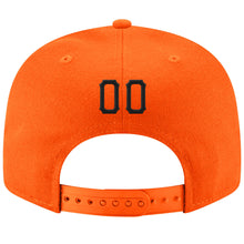 Load image into Gallery viewer, Custom Orange Black-Old Gold Stitched Adjustable Snapback Hat
