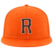 Load image into Gallery viewer, Custom Orange Brown-White Stitched Adjustable Snapback Hat
