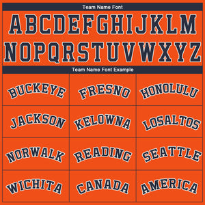 Custom Orange Navy-White Performance T-Shirt