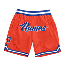 Load image into Gallery viewer, Custom Orange Royal-White Authentic Throwback Basketball Shorts
