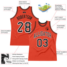 Load image into Gallery viewer, Custom Orange Black-White Authentic Throwback Basketball Jersey

