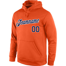 Load image into Gallery viewer, Custom Stitched Orange Navy-White Sports Pullover Sweatshirt Hoodie
