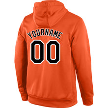 Load image into Gallery viewer, Custom Stitched Orange Black-White Sports Pullover Sweatshirt Hoodie
