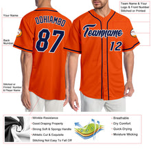 Load image into Gallery viewer, Custom Orange Navy-White Authentic Baseball Jersey
